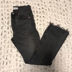 Zara high rise, straight leg jeans